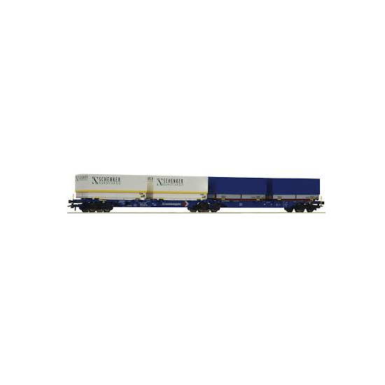 Wagon platforma typ Sggmrs kontenerami Roco 76633